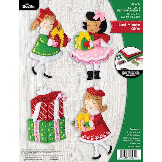 Bucilla Felt Ornaments Applique Kit Set Of Last Minute Gifts