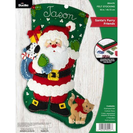 Bucilla 18 Felt Christmas Stocking Kit Santa S Furry Friends