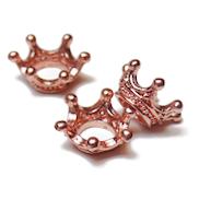 Buddly Crafts 14mm Crowns Metal Charms 10pcs Rose Gold Tone