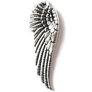 Buddly Crafts Silver Tone Metal Charms 2pcs Feathers 17mm x 62mm