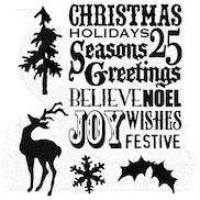 Tim Holtz Cling Rubber Stamps FESTIVE OVERLAY CMS357