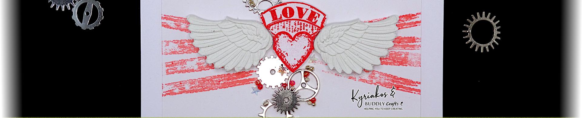 Moulded Clay Wings Love Card