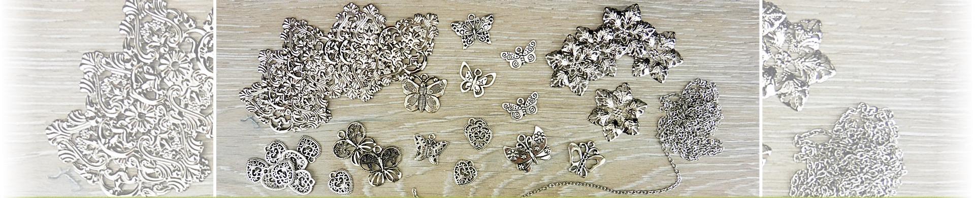 Metal Charms & Embellishments - Silver Tone