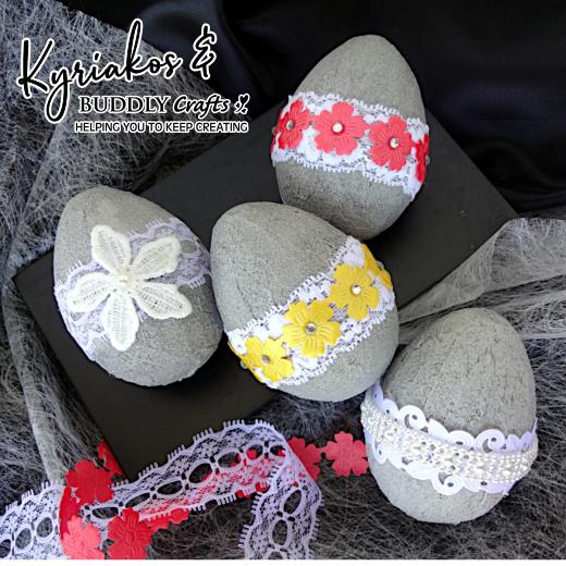 Concrete Painted Easter Eggs