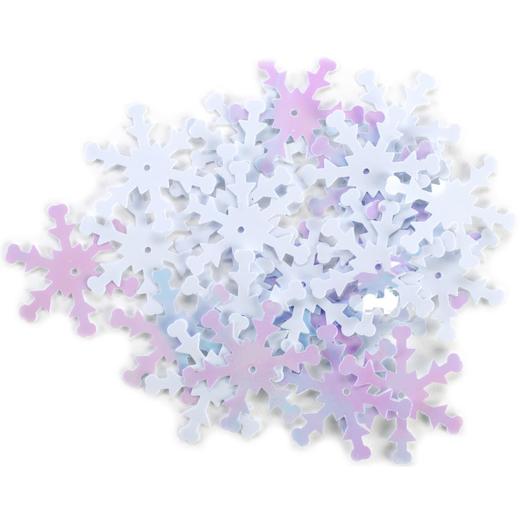 Darice 25mm Snowflake Sequins 30pcs White Iridescent 1002617 Buddly