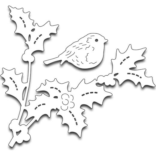 Penny Black Creative Cutting Dies Bird Amidst Holly 51260 Buddly