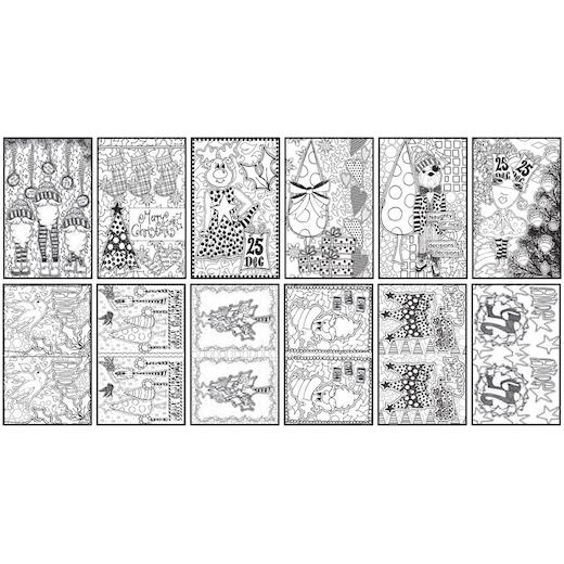 Dyan Reaveley's Dylusions Colouring Sheets 24pcs - Holiday 5"x8 ...