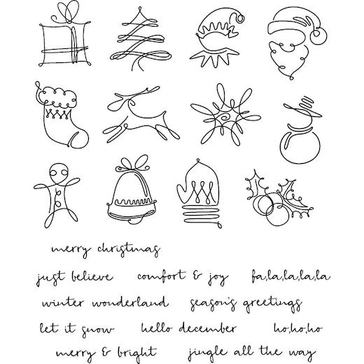 Tim Holtz Cling Rubber Stamps - December Doodles CMS355 | Buddly Crafts