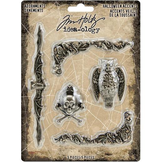 Antique Nickel Halloween TH93979 Tim Holtz Idea-ology Metal Adornments 5pcs
