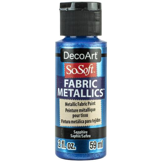  Deco Art SoSoft Fabric Acrylic Metallic Paint 2oz-Silver  Platinum