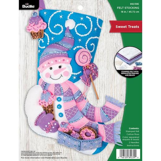 Download Bucilla 18 Felt Christmas Stocking Kit Sweet Treats Buddly Crafts PSD Mockup Templates