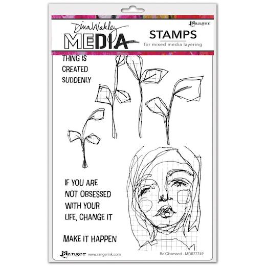 Dina Wakley Media Cling Rubber Stamps Be Obsessed MDR77749 Buddly