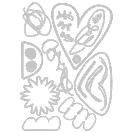 Sizzix Thinlits Die Set 19pcs - Abstract Faces by Tim Holtz 665845