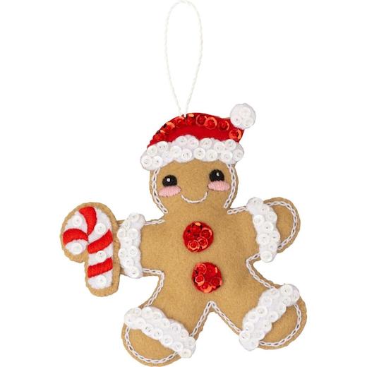 Bucilla Felt Ornaments Applique Kit Set Of 6 - Dressed Up Gingerbread ...