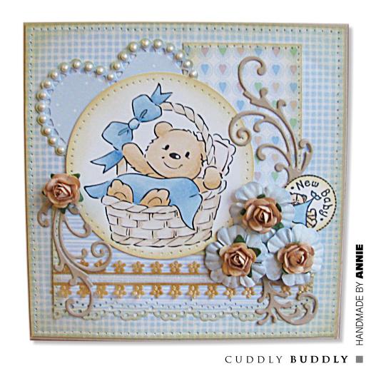 Eline's Digital Stamp – Teddy Bear In Basket | Buddly Crafts