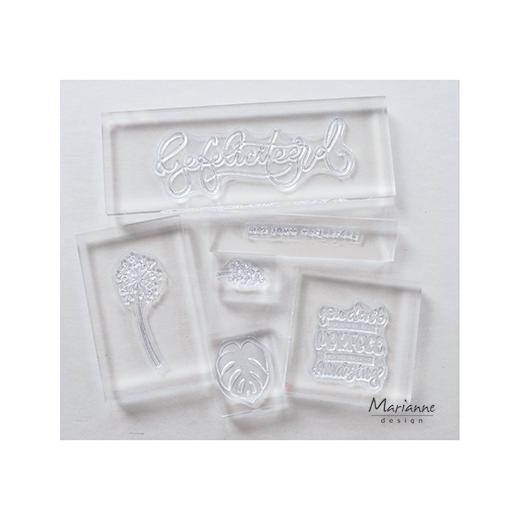 Marianne Design Clear Acrylic Stamp Blocks Set 6pcs LR0013 Buddly Crafts