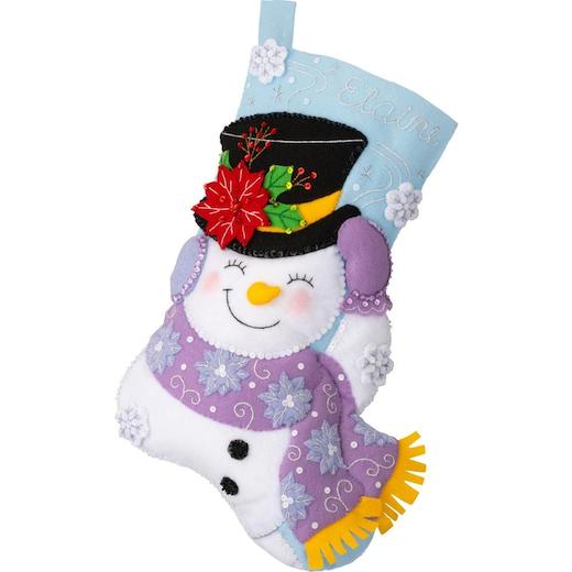 Bucilla Jolly Snowman 18 Felt Christmas Stocking Kit 83655, Frosty