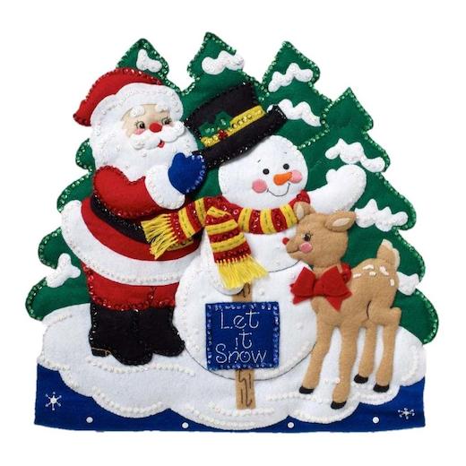 Bucilla Felt Wall Hanging Applique Kit The Christmas Squad Buddly
