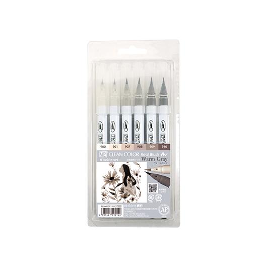 Kuretake ZIG Clean Color Real Brush Watercolour Pens 6pcs