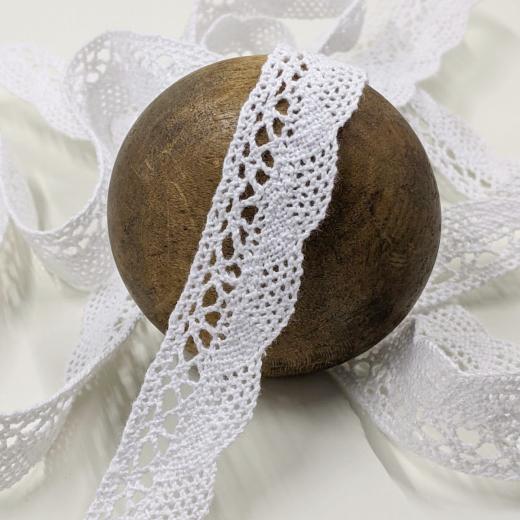 Cotton Lace: 20mm: White Cotton Lace: 20mm: White