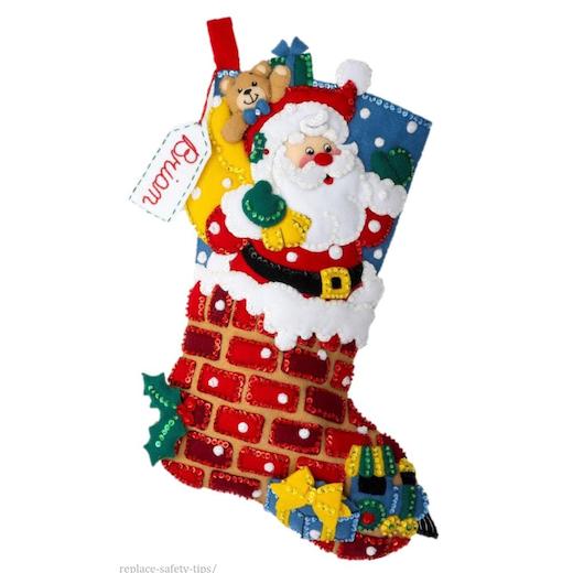 Bucilla 18" Felt Christmas Stocking Kit Jolly Chimney Santa Buddly