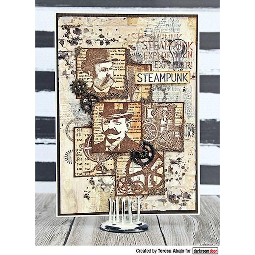 Darkroom Door Collage Cling Rubber Stamp DDCS030 Steampunk Squares