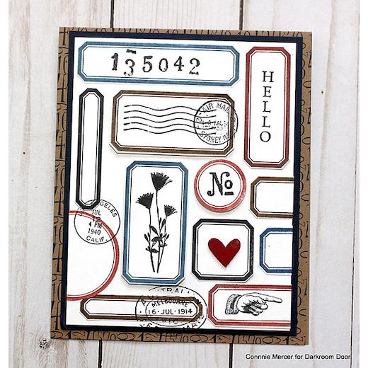 Darkroom Door Cling Rubber Stamps Set DDRS211 Lots of Labels Buddly