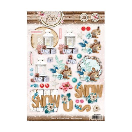 Studio Light A4 Die Cut Decoupage Sheet Sweet Winter Season 