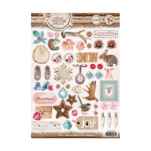 Studio Light A4 Die Cut Decoupage Sheet Sweet Winter Season 