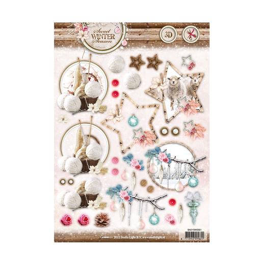 Studio Light A4 Die Cut Decoupage Sheet Sweet Winter Season 