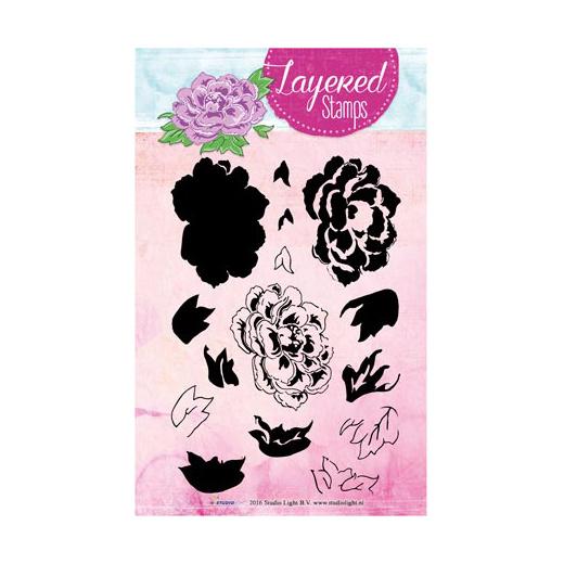 Download Studio Light A6 Layered Stamps - Peony & Leaves ...