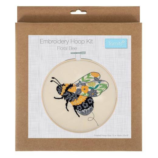 Trimits Embroidery Kit with Hoop: Bee Trimits Embroidery Kit with Hoop: Bee