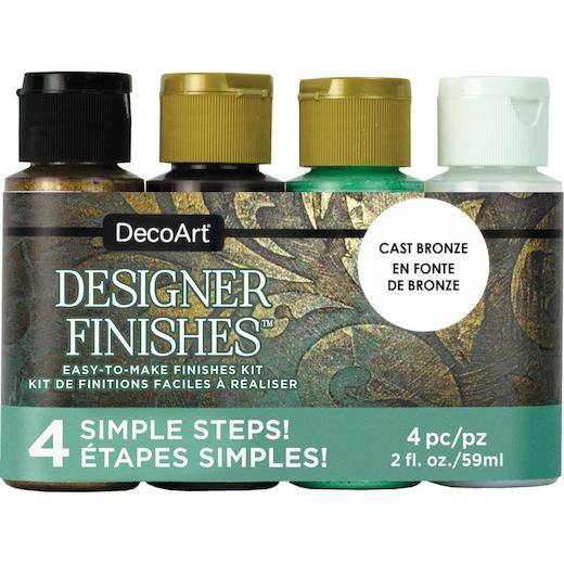 DecoArt Designer Finishes Paint Pack 4pcs Cast Bronze Buddly Crafts