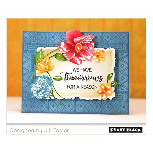 Stempelplatte von Penny Black Cling-Stamp 40-601 Flower Pageant 