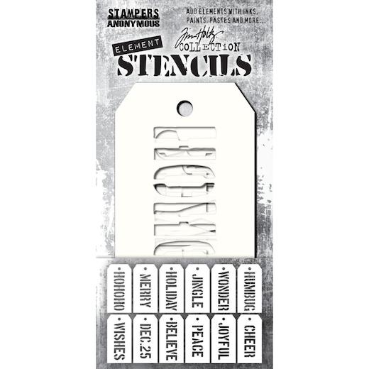 Tim Holtz Element Stencils 12pcs THEST003 Buddly Crafts