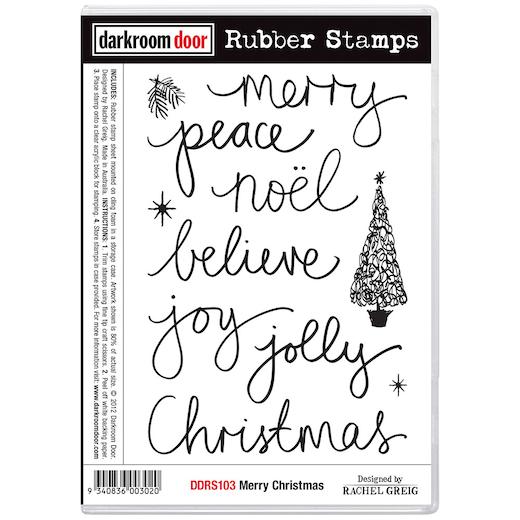 Darkroom Door Cling Rubber Stamps Set DDRS103 Merry Christmas