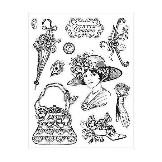 Viva Decor A5 Clear Silicone Stamps Set Vintage Couture 81 Buddly