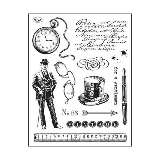 Viva Decor A5 Clear Silicone Stamps Set Gentlemen 99 Buddly Crafts
