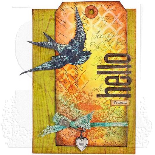 Tim Holtz Cling Rubber Stamps Bird Feather CMS180 Buddly Crafts