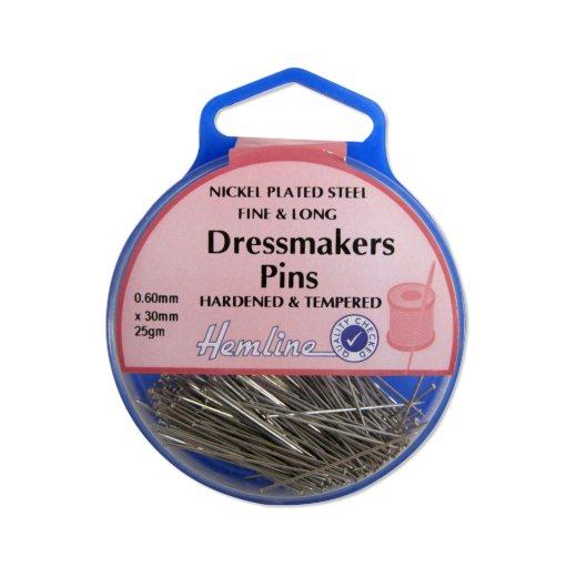 Hemline 30mm Fine Dressmakers Pins H701 Buddly Crafts