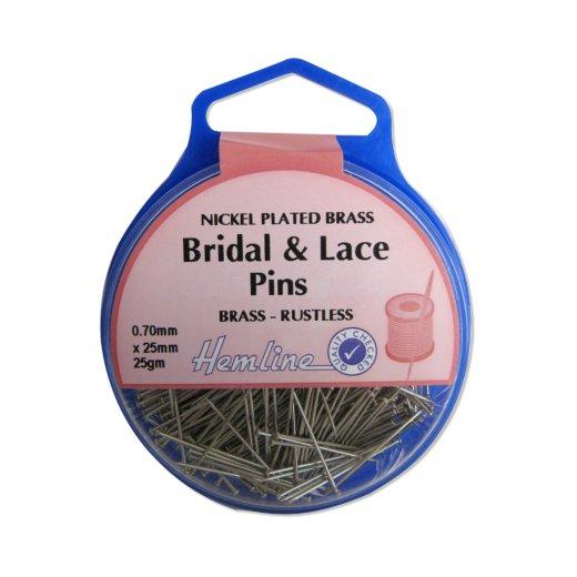 Hemline 25mm Bridal & Lace Pins Brass Rustless H702 Buddly Crafts