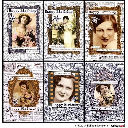 Darkroom Door Collage Sheets 6pcs Elegant Ladies DDCL002 Buddly Crafts