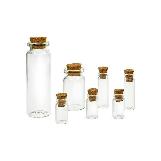 Mini botellas con corcho x 7 de 5ml - Craft Medley