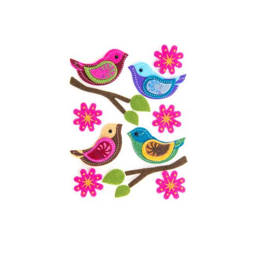 Hobby & Crafting Fun Felt Stickers Birds & Flowers 2401 Buddly Crafts