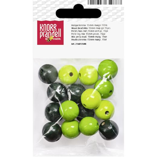 Knorr Prandell Ø 15mm Painted Round Beech Wood Beads Mix 15pcs - Picture 8 of 21