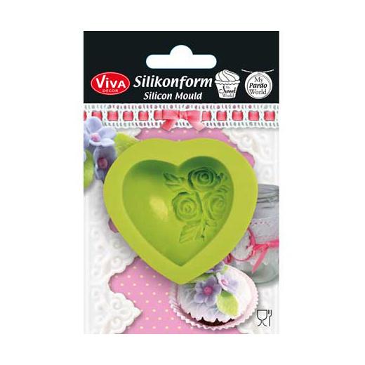 Viva Decor Silicone Clay & Icing Mould - Heart with Roses #136 | Buddly ...