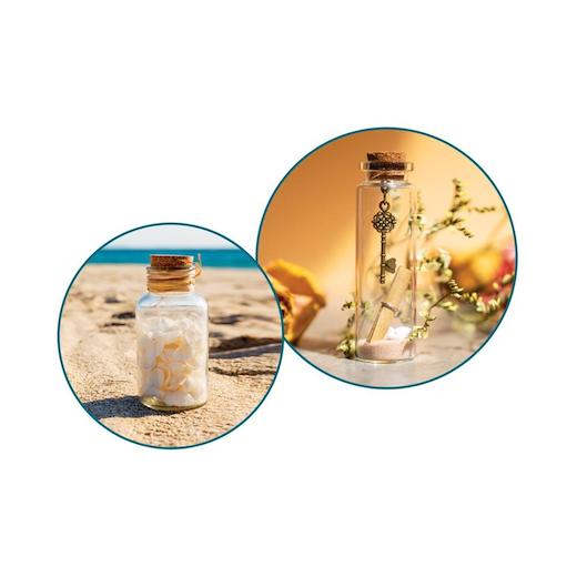 Craft Medley Mini Glass Bottles with Cork Lids 7pcs Buddly Crafts