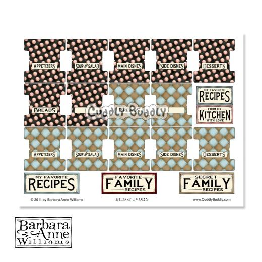Barbara Anne Williams Printsheet Alonzo's Kitchen Recipe Collection