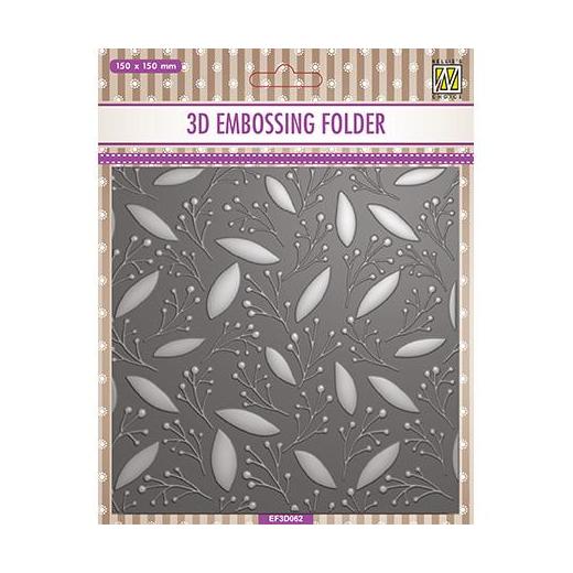 Nellie‘s Choice 3D Embossing Folder - Leaves & Berries EF3D062 | Buddly ...