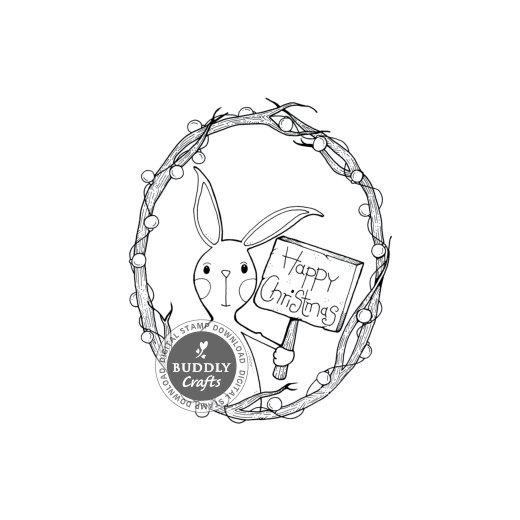 Lilyboo Designs Digital Stamp - Bunny Christmas | Buddly Crafts